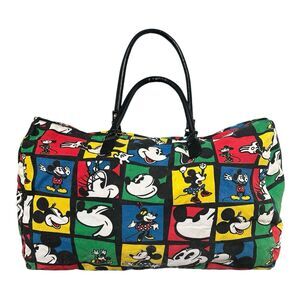 Vintage 90s Mickey & Co Disney Duffel Bag Travel Tote Pop Art Print Rare